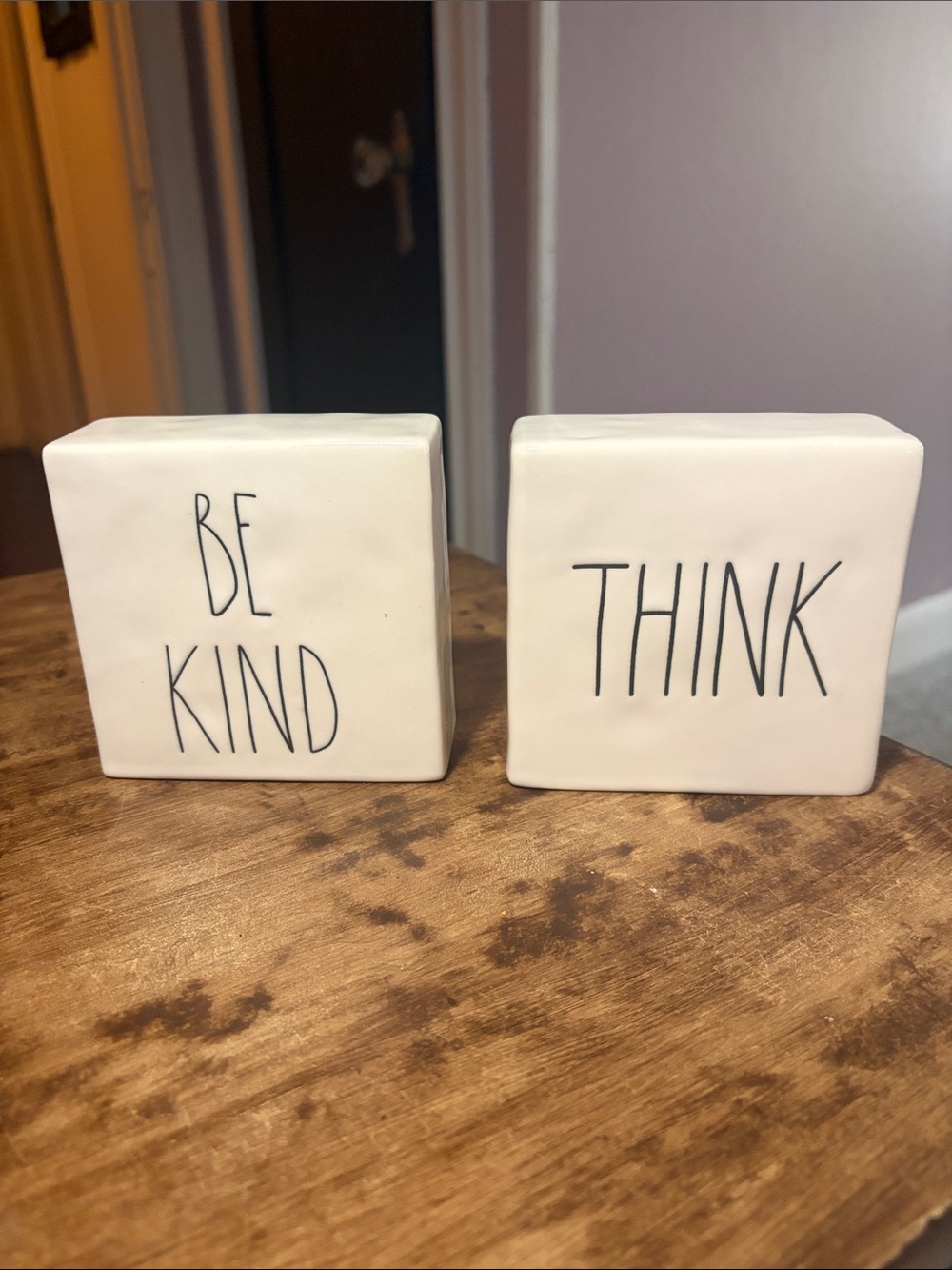 Rae Dunn ceramic desk blocks set of 2